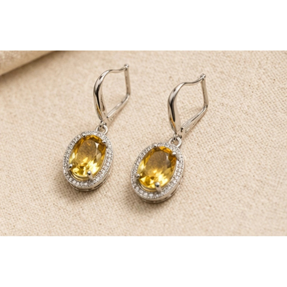 Women's Brass Silver Plated Pendant Set — Yellow