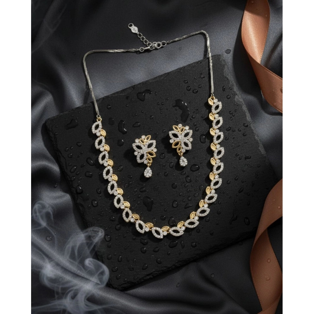Women's Brass Silver Plated Necklace Set — Silver · 2027