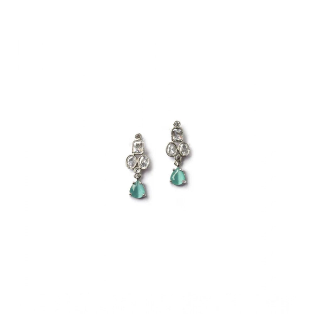 Women's Brass Silver Plated Necklace Set — Turquoise · 2030