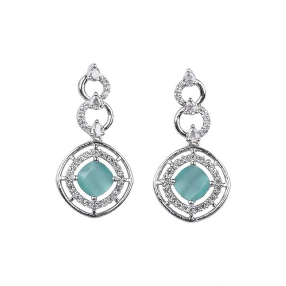 Women's Brass Silver Plated Necklace Set — Turquoise · 2045