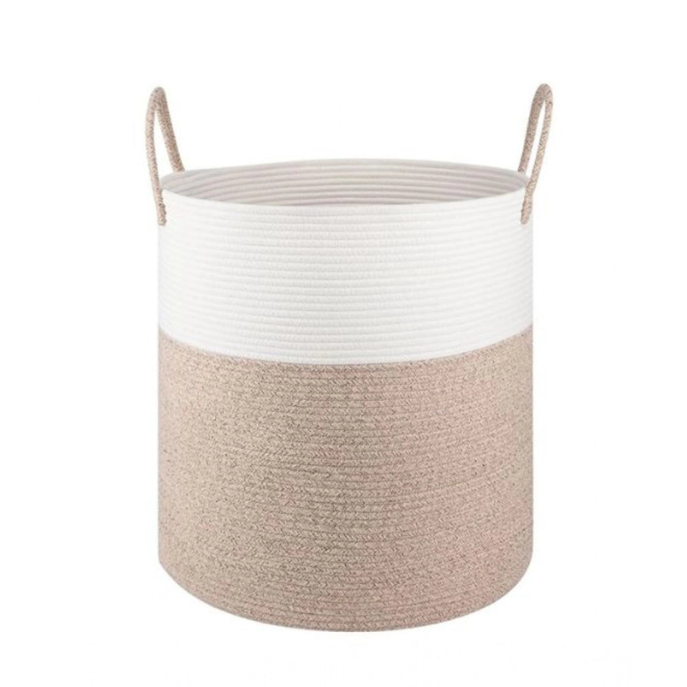 Cotton 12X14 Inch-Kidi-Handle Storage Basket For Clothes — Kidi-White