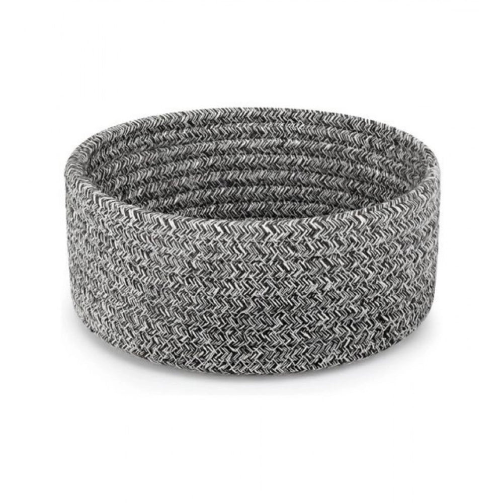 Cotton 8X3 Inch Kidi Round 1 Pcs Bedside Organizer — Black