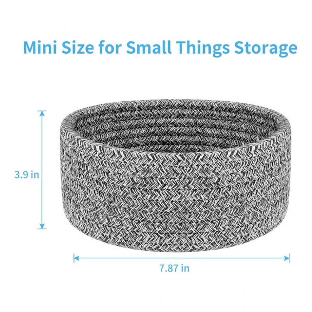 Cotton 8X3 Inch Kidi Round 1 Pcs Bedside Organizer — Black