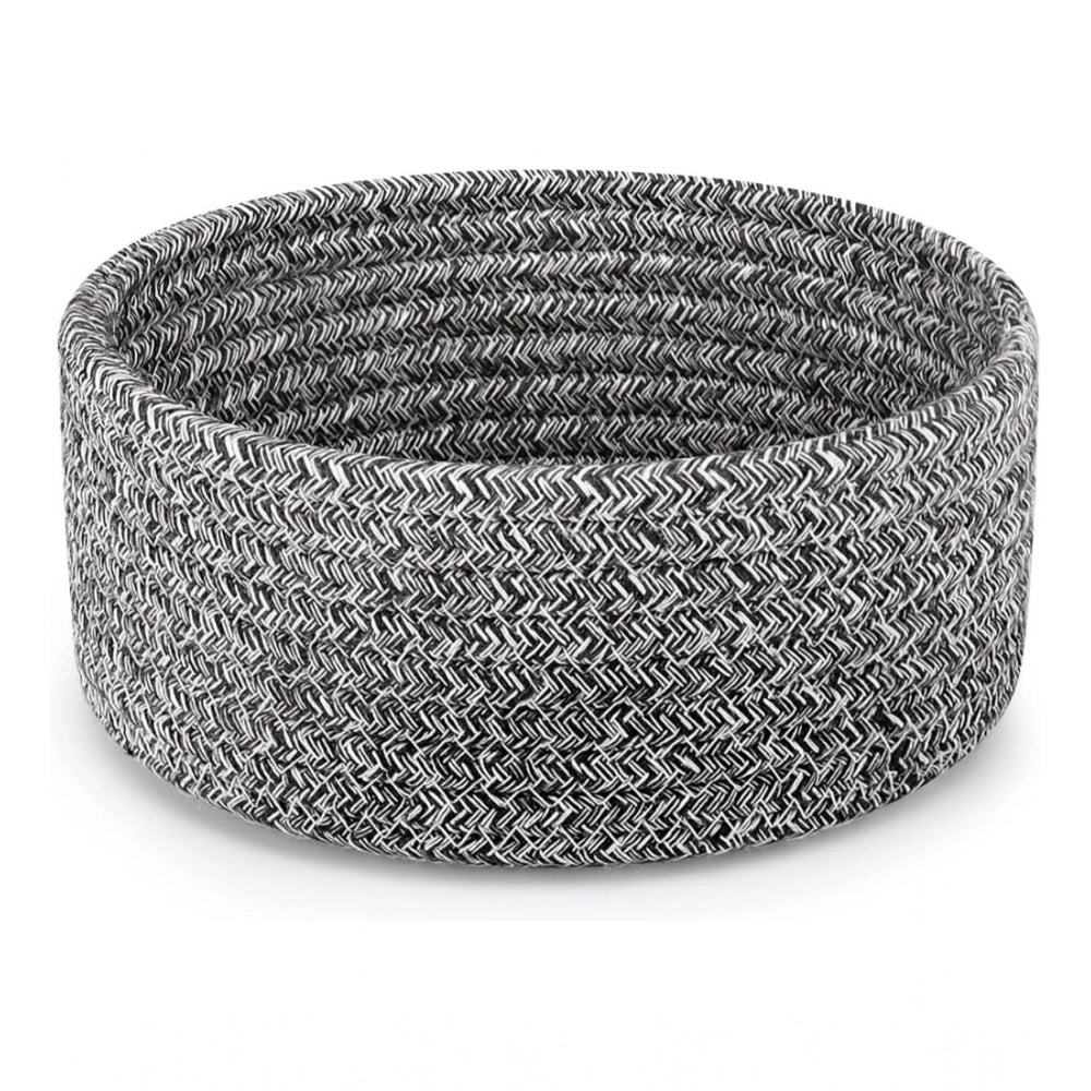 Cotton 8X3 Inch Kidi Round 1 Pcs Bedside Organizer — Black