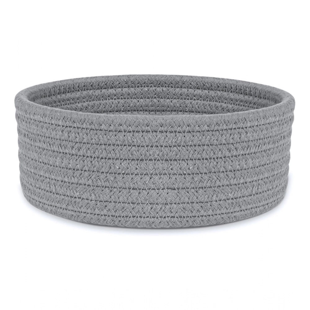 Cotton 8X3 Inch Round 1 Pcs Bedside Organizer — Gray