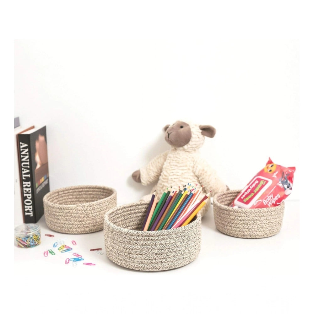 Cotton 8X3 Inch Kidi Round 3 Set Bedside Organizer — Kidi