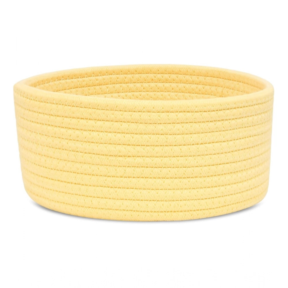 Cotton 8X3 Inch Round 1 Pcs Bedside Organizer — Yellow