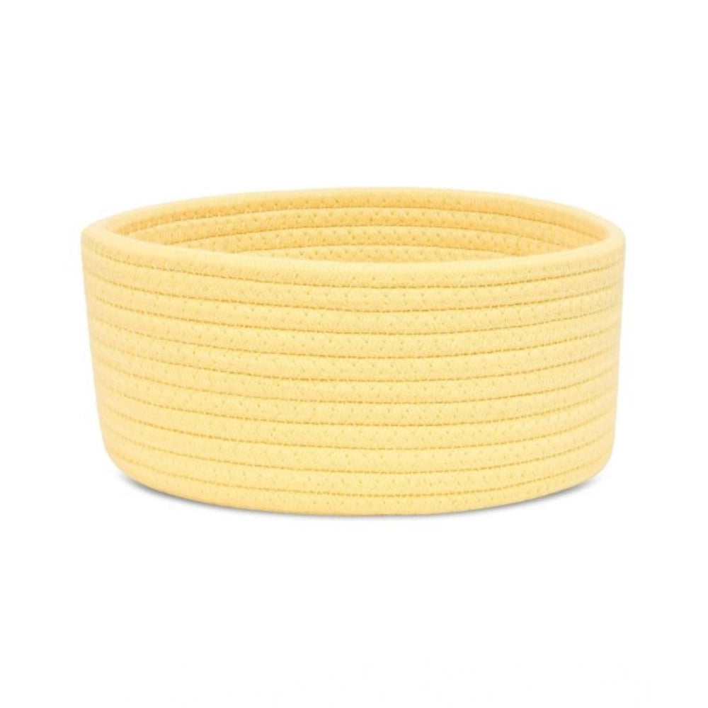 Cotton 8X3 Inch Round 1 Pcs Bedside Organizer — Yellow