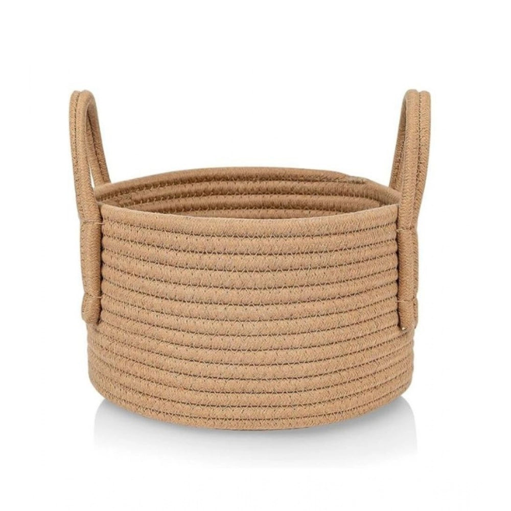 Cotton Pack Of_1 Basket 7X5 Inch Storage Basket For — Beige
