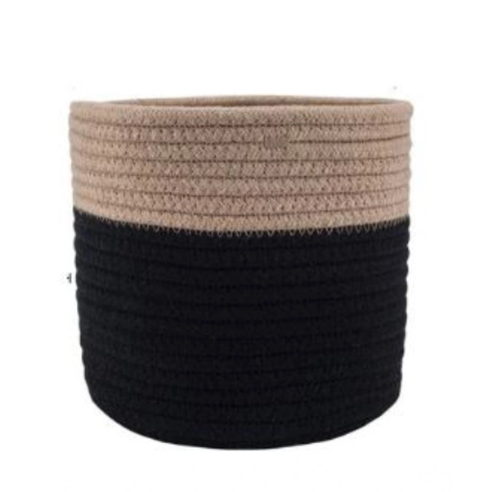 Cotton Flower Pot — Beige-Black