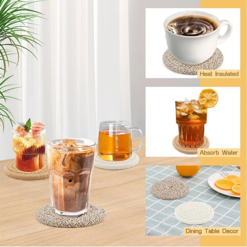 Cotton Rope Drink Coasters 6 Pcs Set — Mix