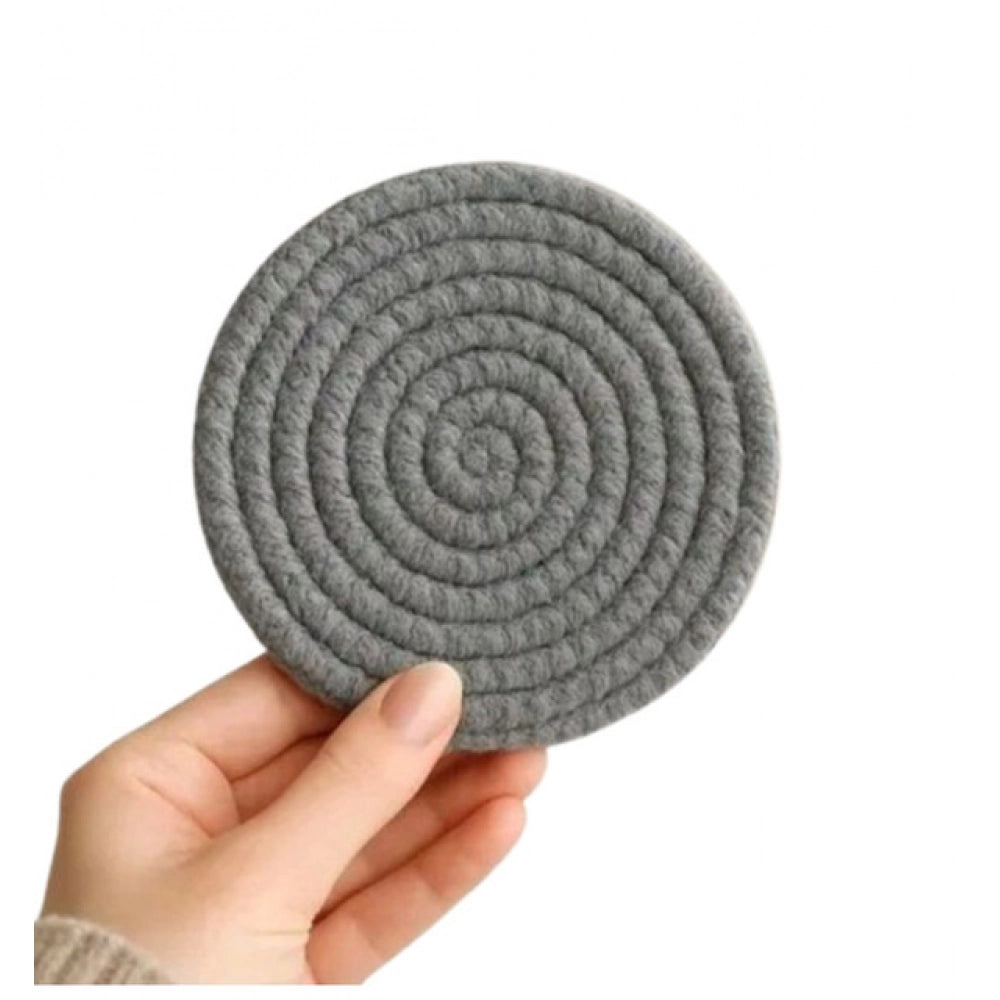 Cotton Rope Drink Coasters 6 Pcs Set — Gray