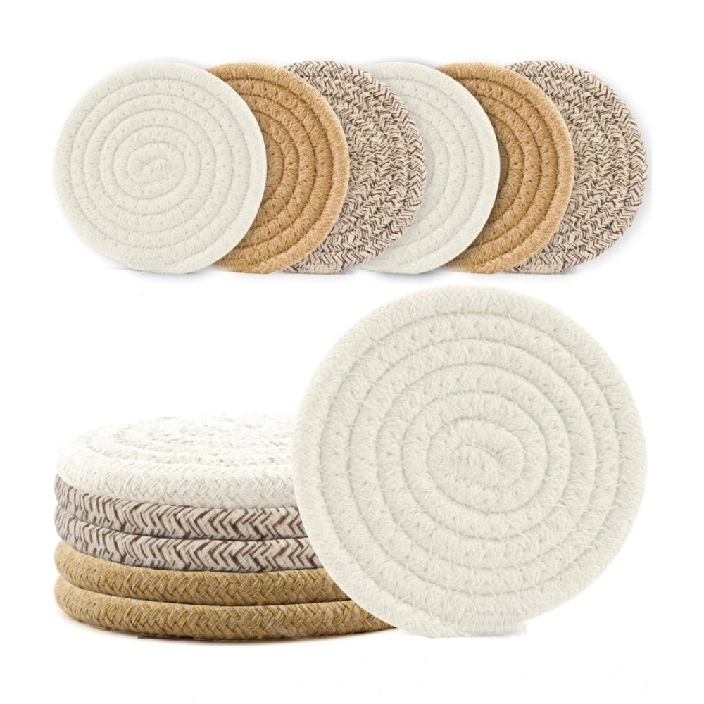 Cotton Rope Drink Coasters 6 Pcs Set