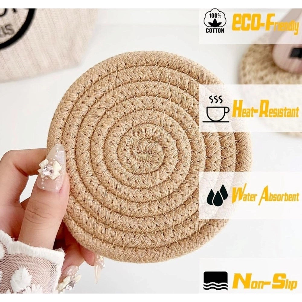 Cotton Rope Drink Coasters 6 Pcs Set