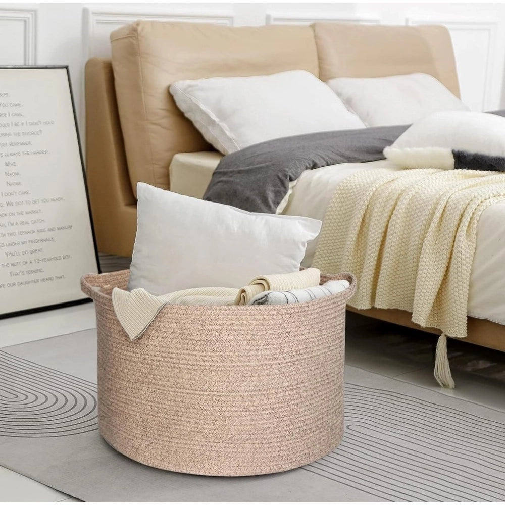 Cotton Pack Of_1 14X12 Inch Storage Basket For Clothes — Kidi