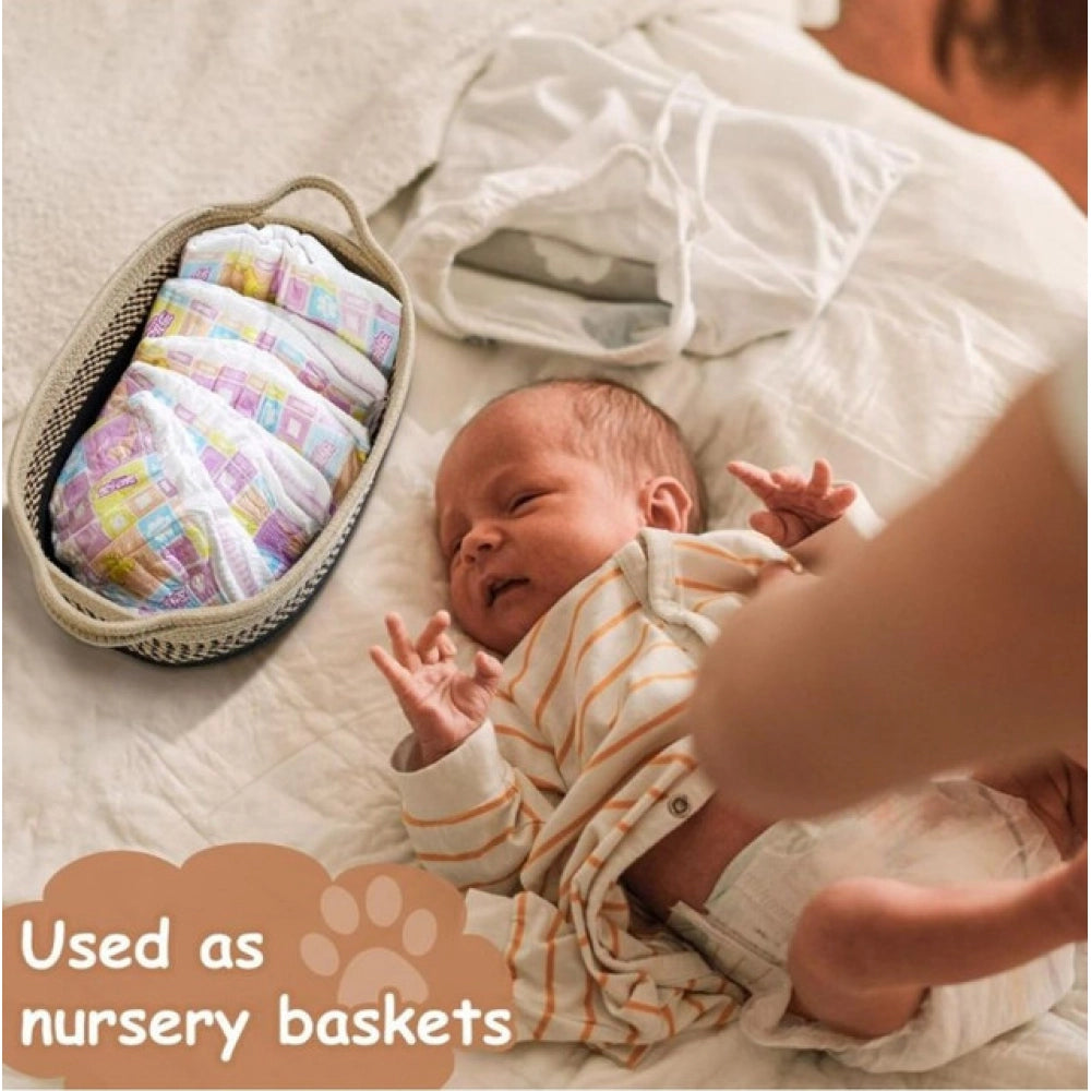 Cotton Pack Of_1 Baby Basket 15X6 Inch Storage Basket — Brown