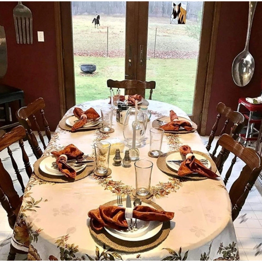 Cotton Dining Table Round Placemat Mats Set Of 4 — Beige