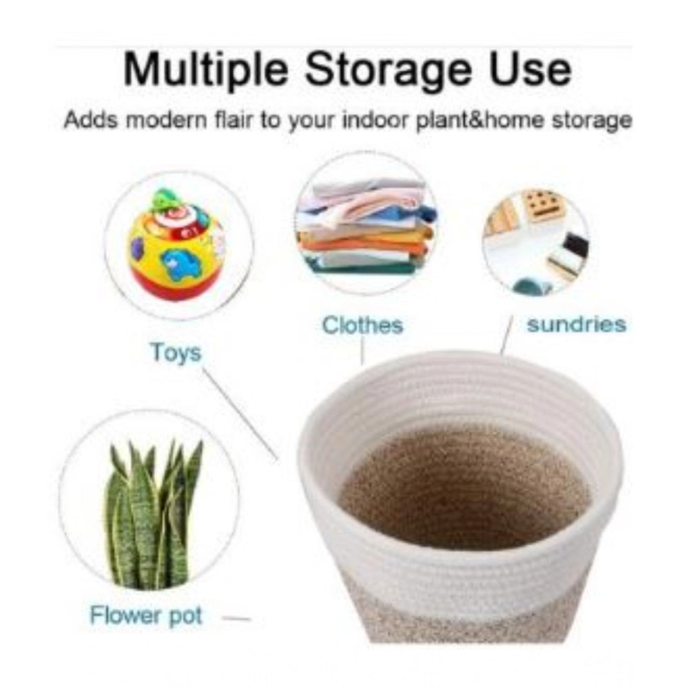Cotton Flower Pot — White-Kidi