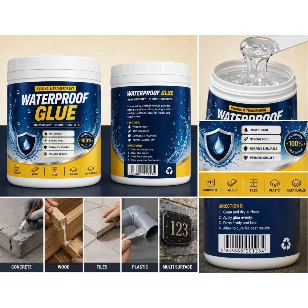 Transparent Waterproof Glue 100 mls · Pack of 2