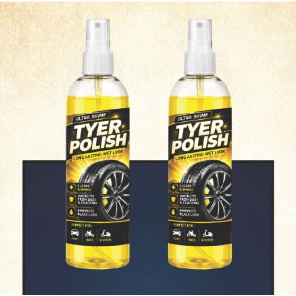 Deep Black Tyer Polish Liquid Spray Bottle 100 mls · Pack of 2