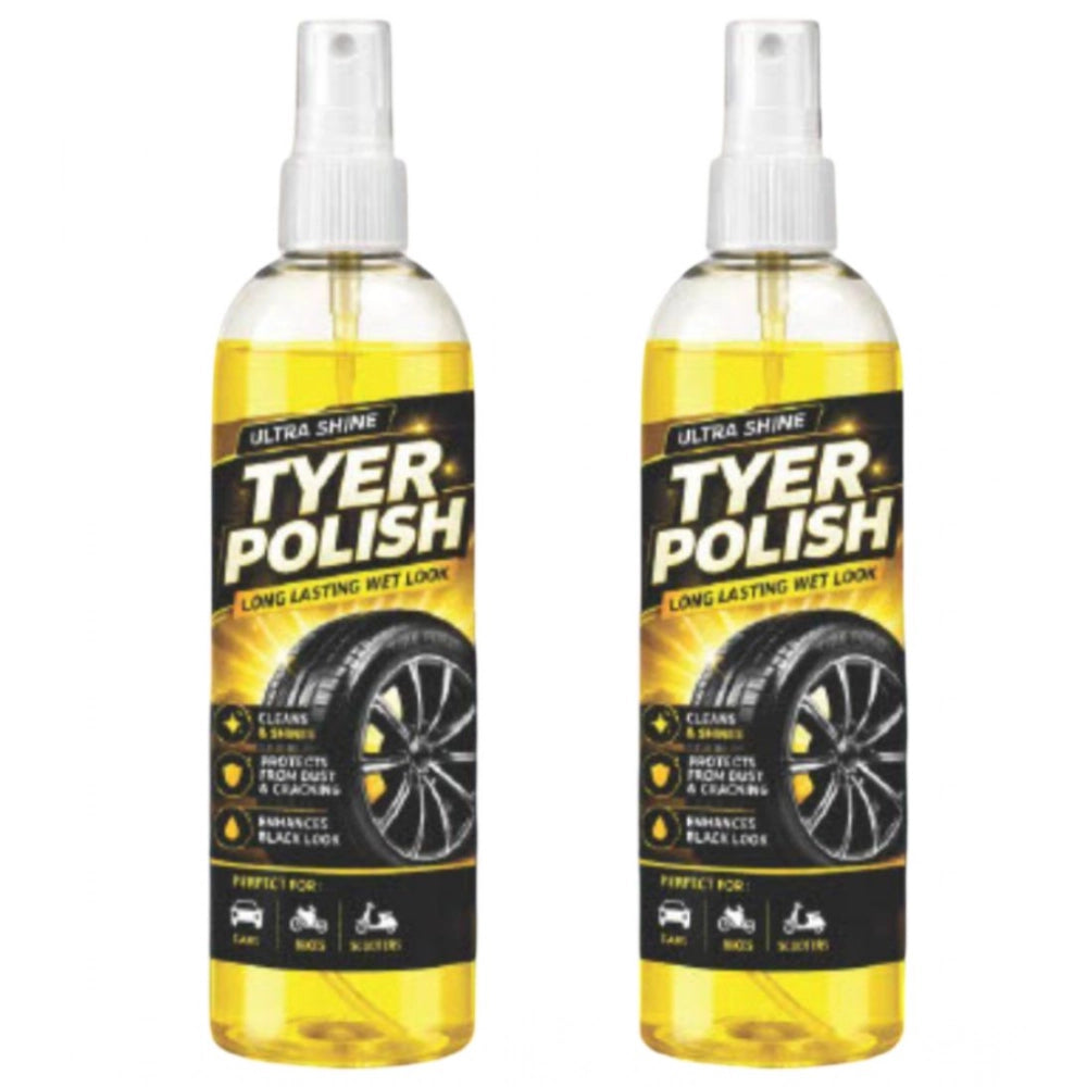 Deep Black Tyer Polish Liquid Spray Bottle 100 mls · Pack of 2