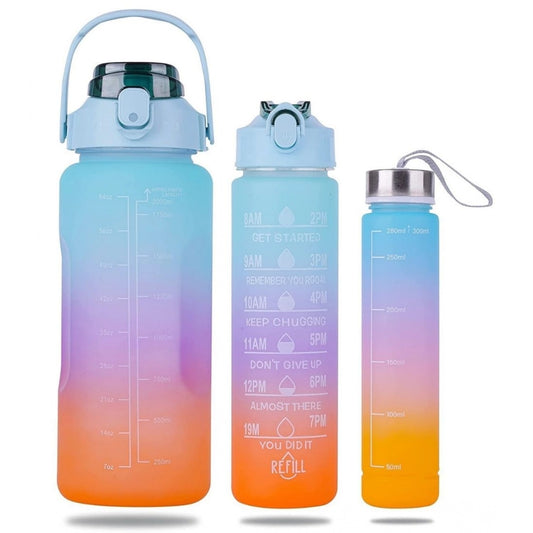 3 Pcs Motivational Leakproof Tritan Water Bottles