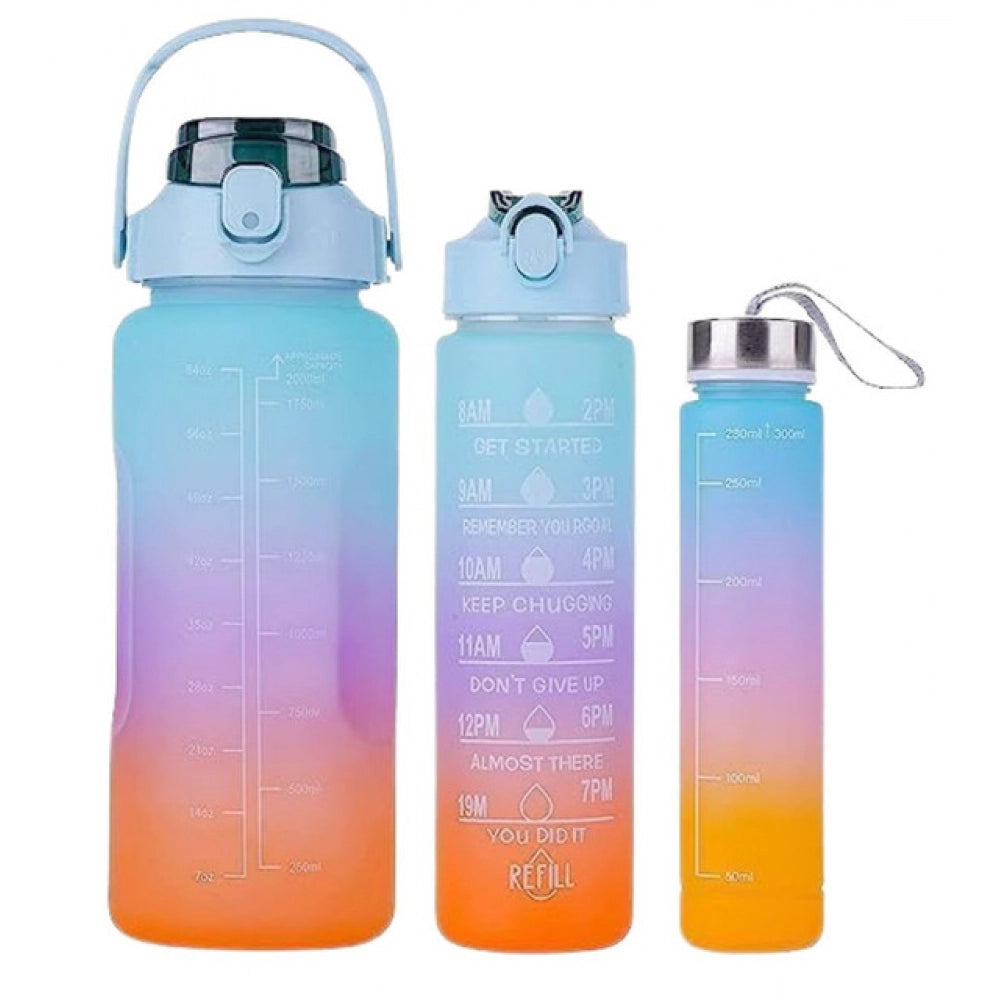 3 Pcs Motivational Leakproof Tritan Water Bottles