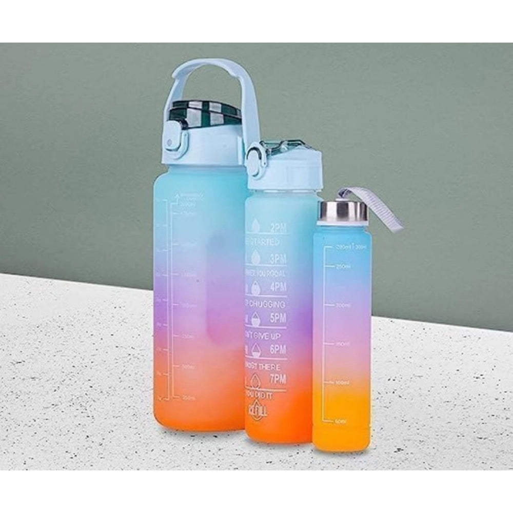 3 Pcs Motivational Leakproof Tritan Water Bottles