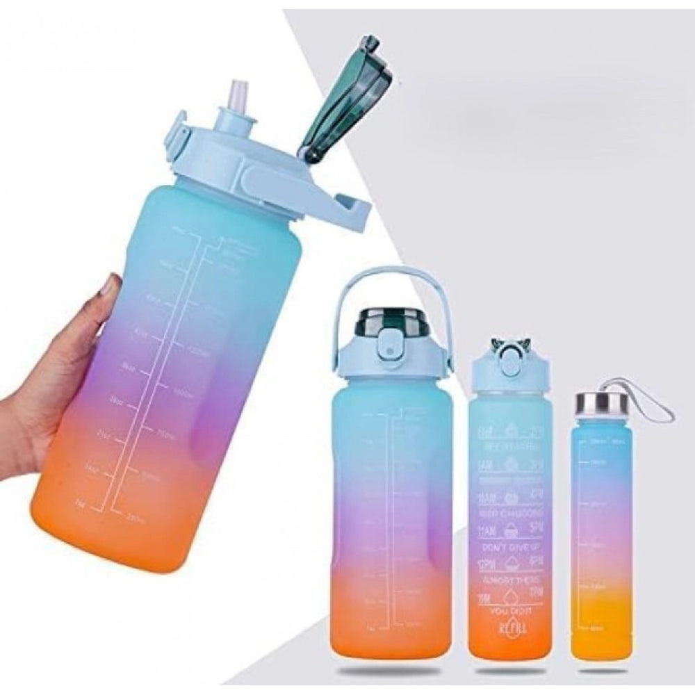 3 Pcs Motivational Leakproof Tritan Water Bottles