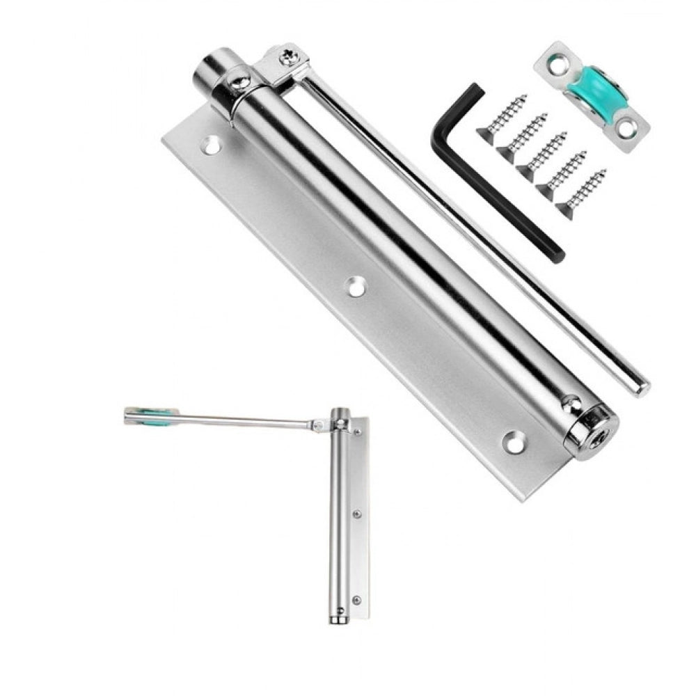 Automatic Door Closer Hinge Locks · Pack of 2 — Silver