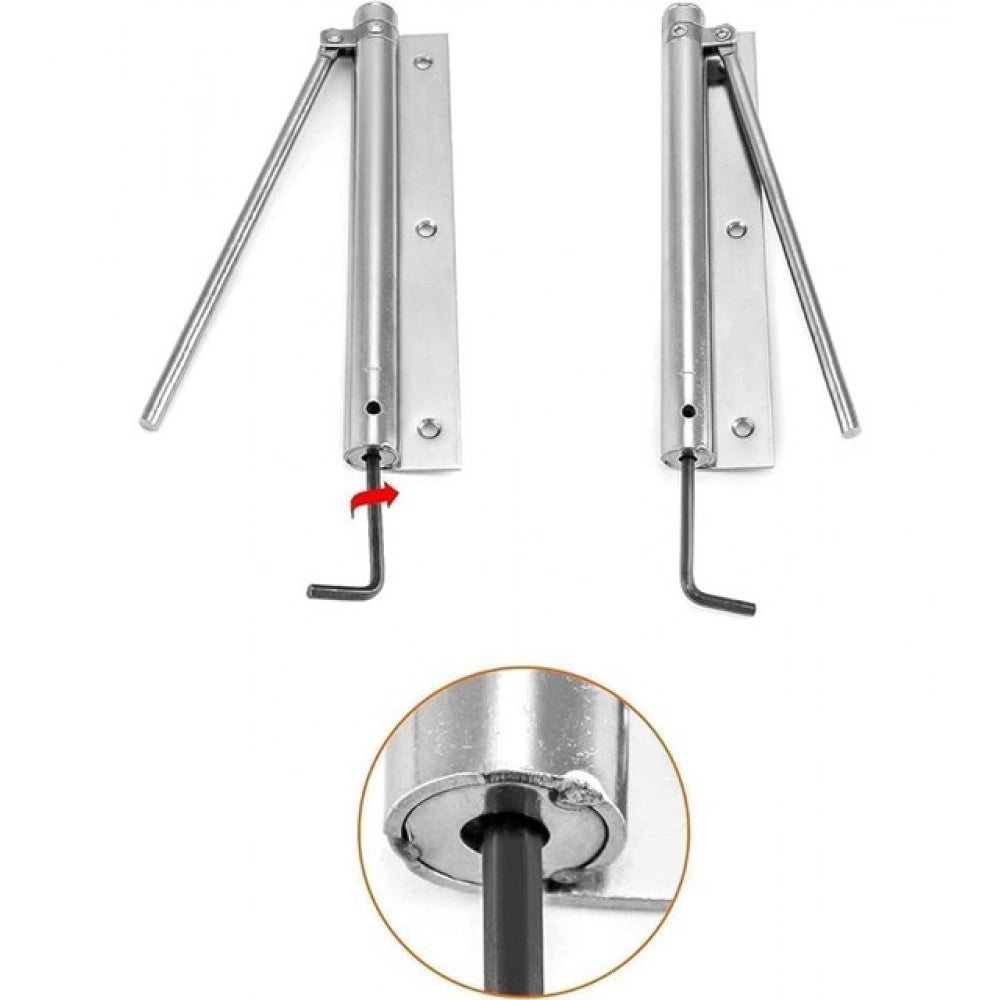 Automatic Door Closer Hinge Locks · Pack of 2 — Silver
