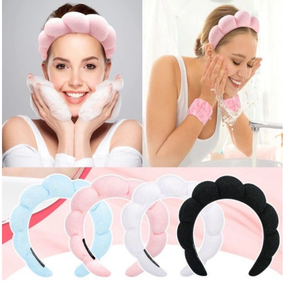 Spa Headband And Wristband Sets · Pack of 2 — Pink