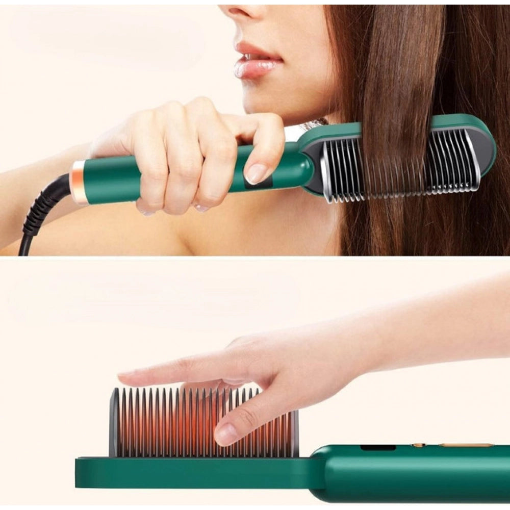 Hair Straightener Comb — Green