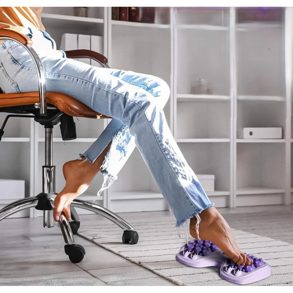 Portable Double Foot Massage Rollers · Pack of 2 — Purple
