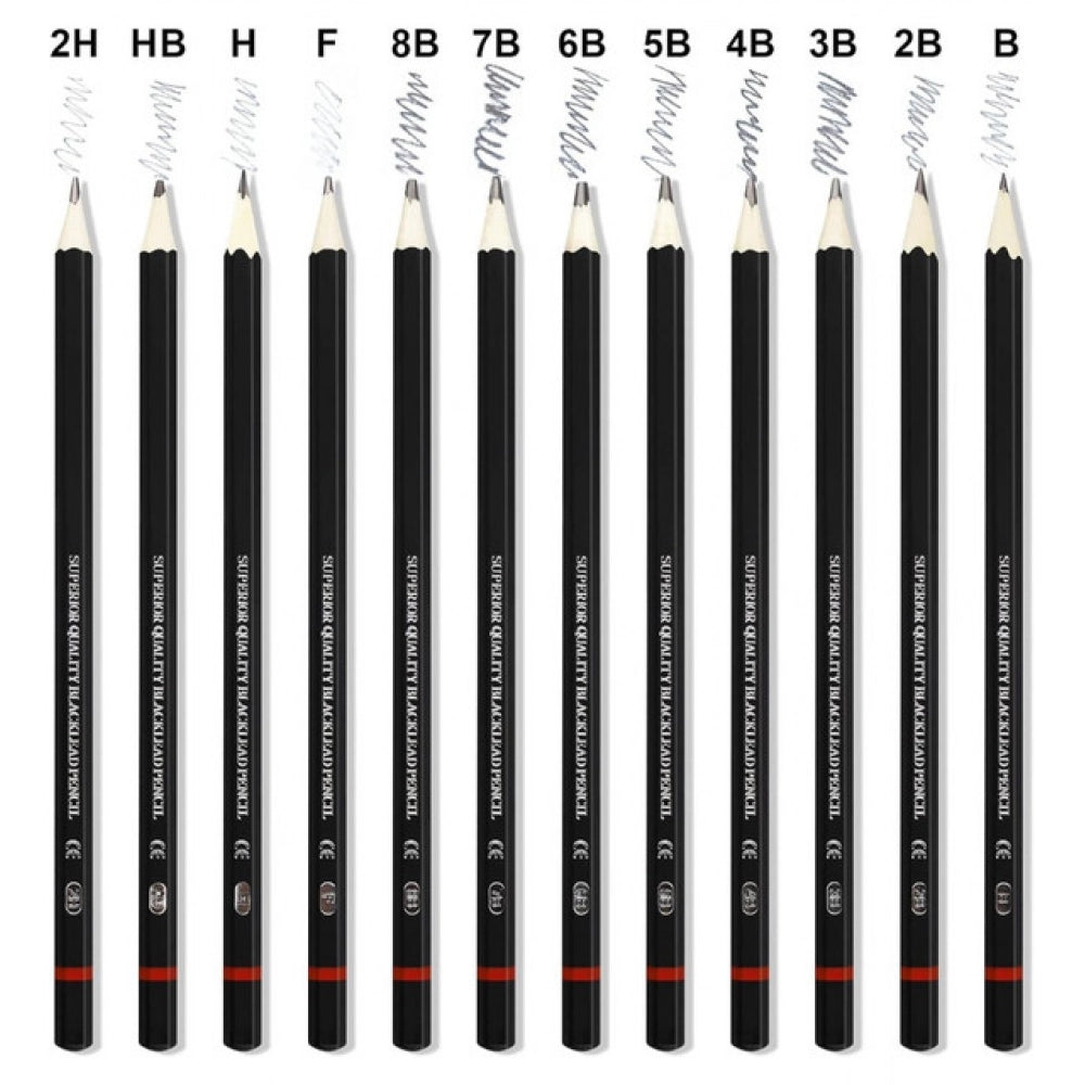 12 Pcs Art Pencil Kit Sets · Pack of 2 — Black
