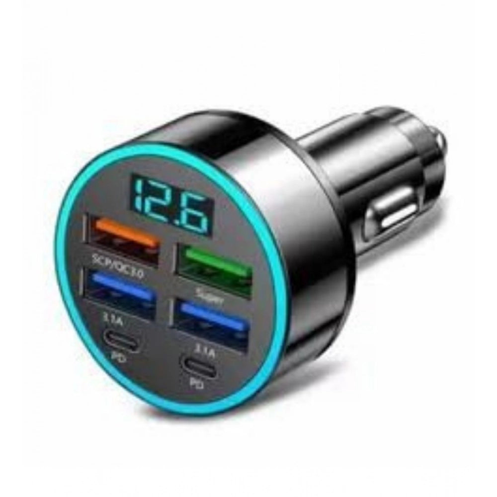 6 In 1 Car Chargers · Pack of 2 — Black