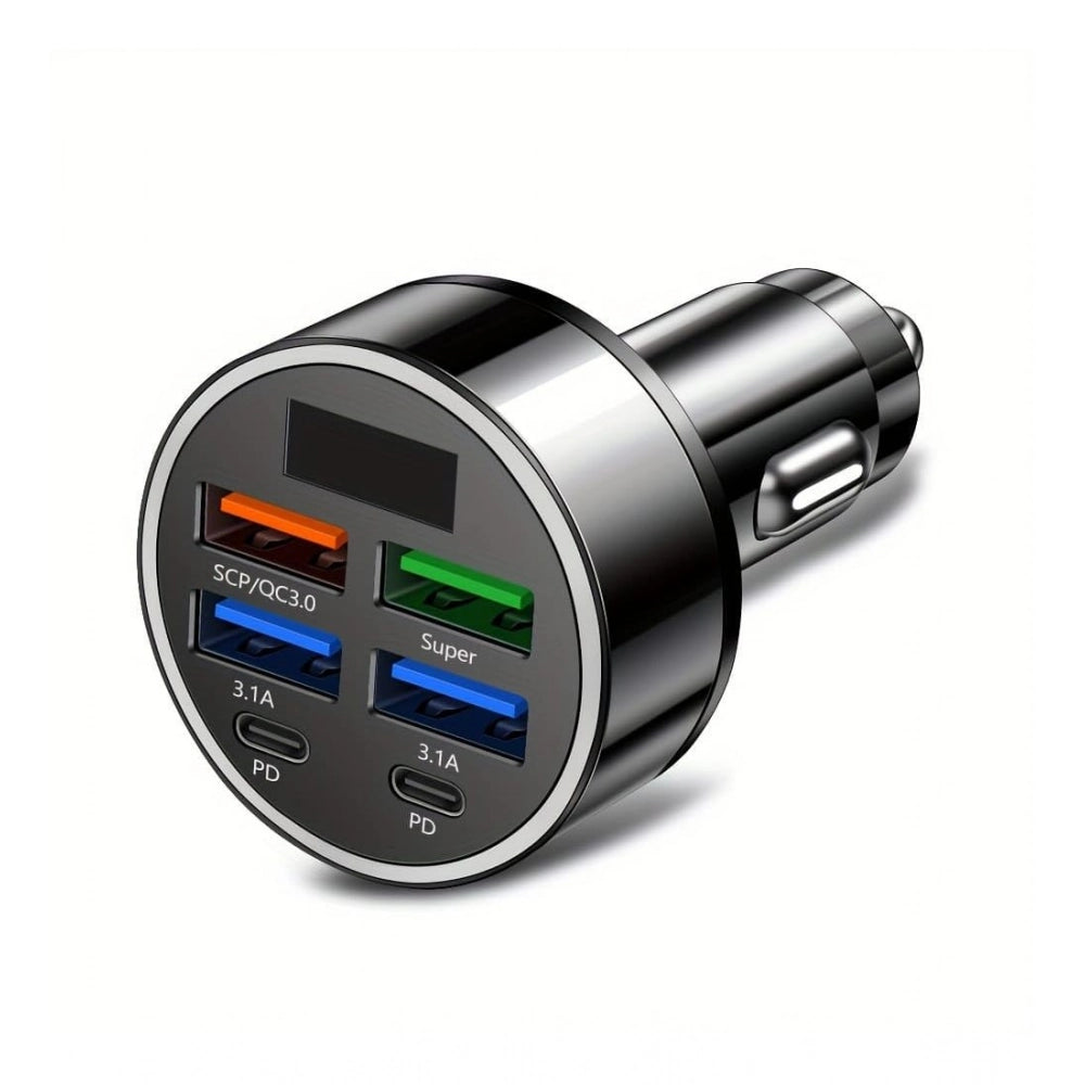 6 In 1 Car Chargers · Pack of 2 — Black