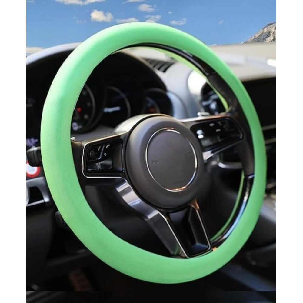 Universal Soft Silicone Steering Wheel Covers · Pack of 2 — Green