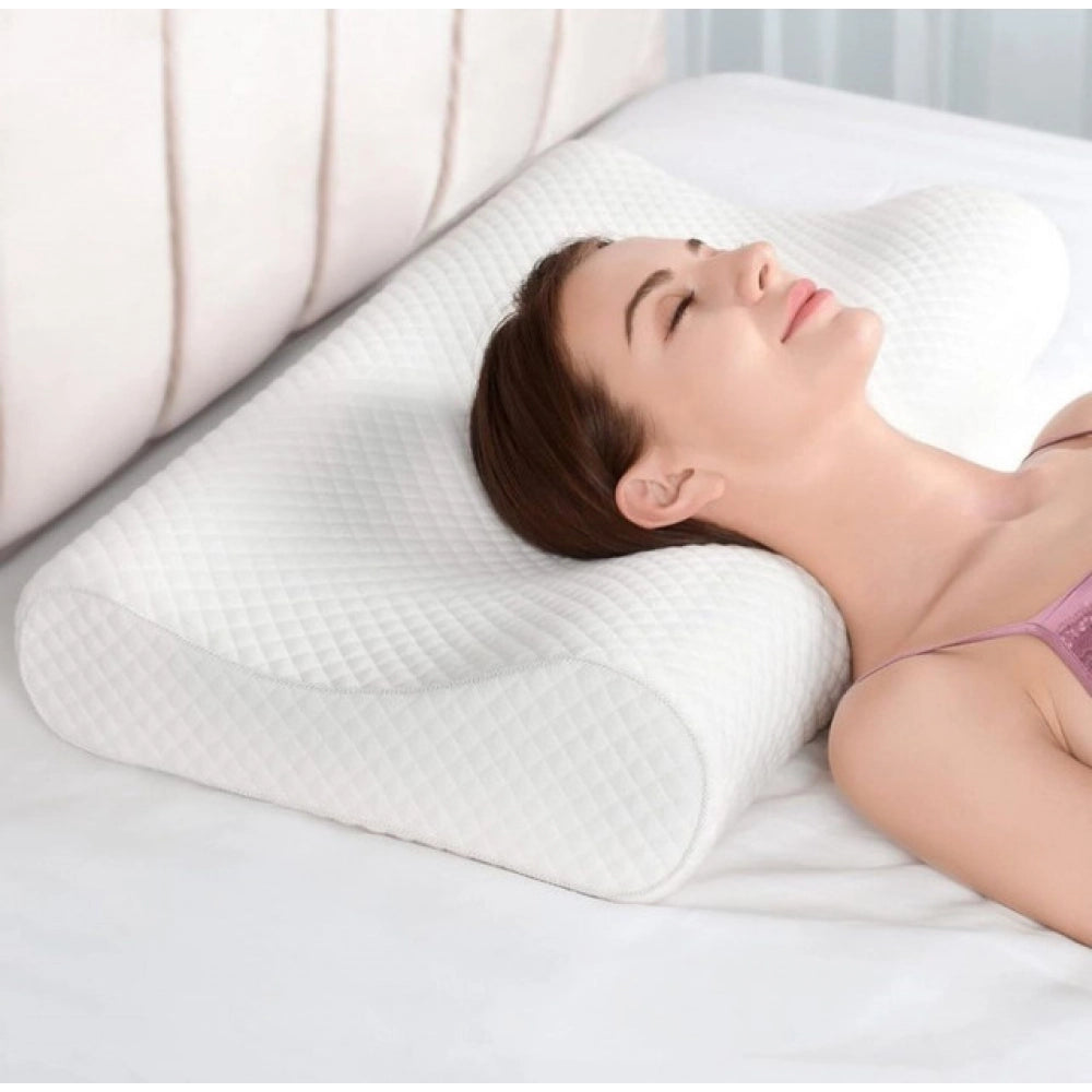 Memory Foam Orthopedic Neck Pillow — White