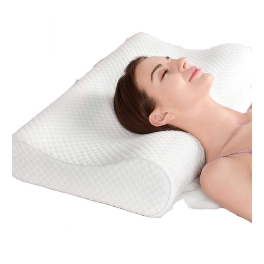 Memory Foam Orthopedic Neck Pillow — White