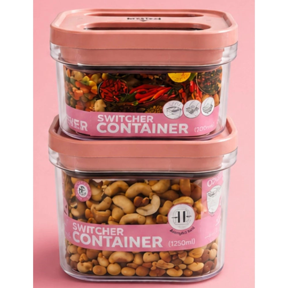 Switchers Airtight Storage Container Set 1250 mls · Pack of 2 — Pink