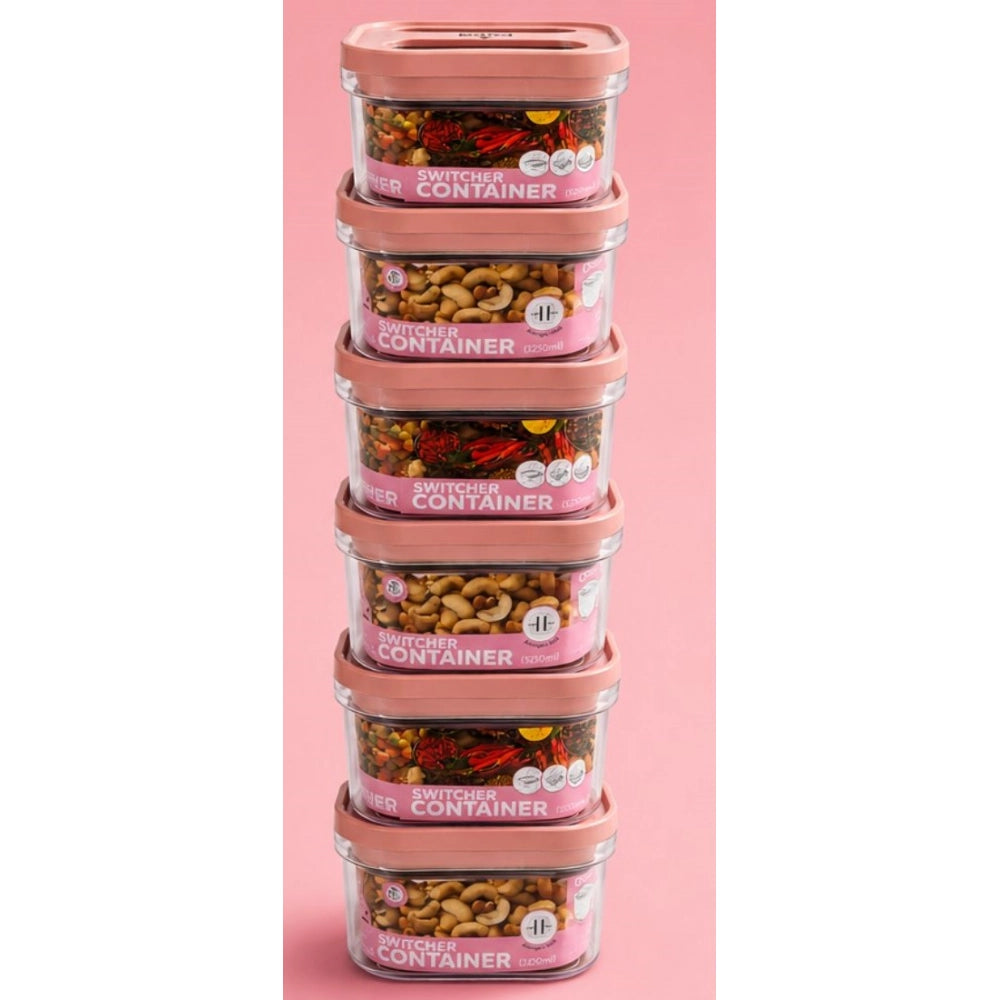Switchers Airtight Storage Container Set 1250 mls · Pack of 6 — Pink