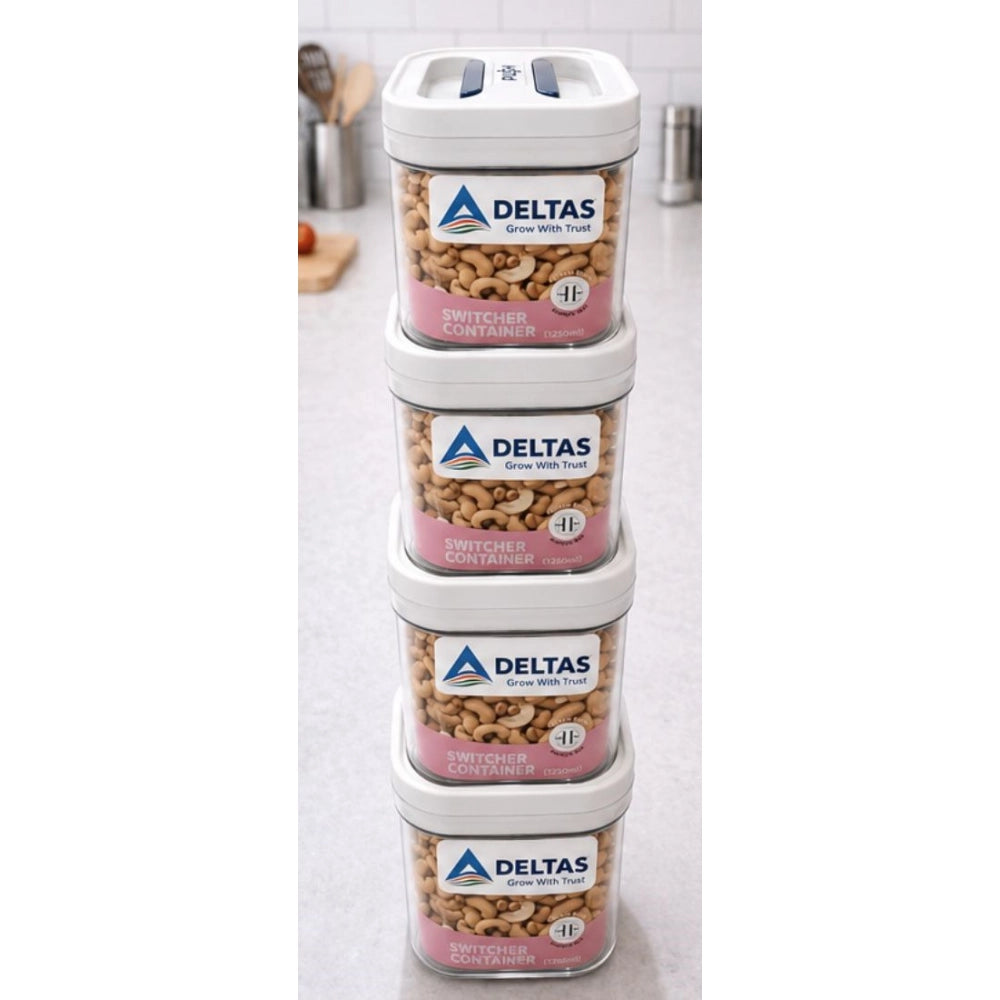 Switchers Airtight Storage Container Set 1250 mls · Pack of 4 — White