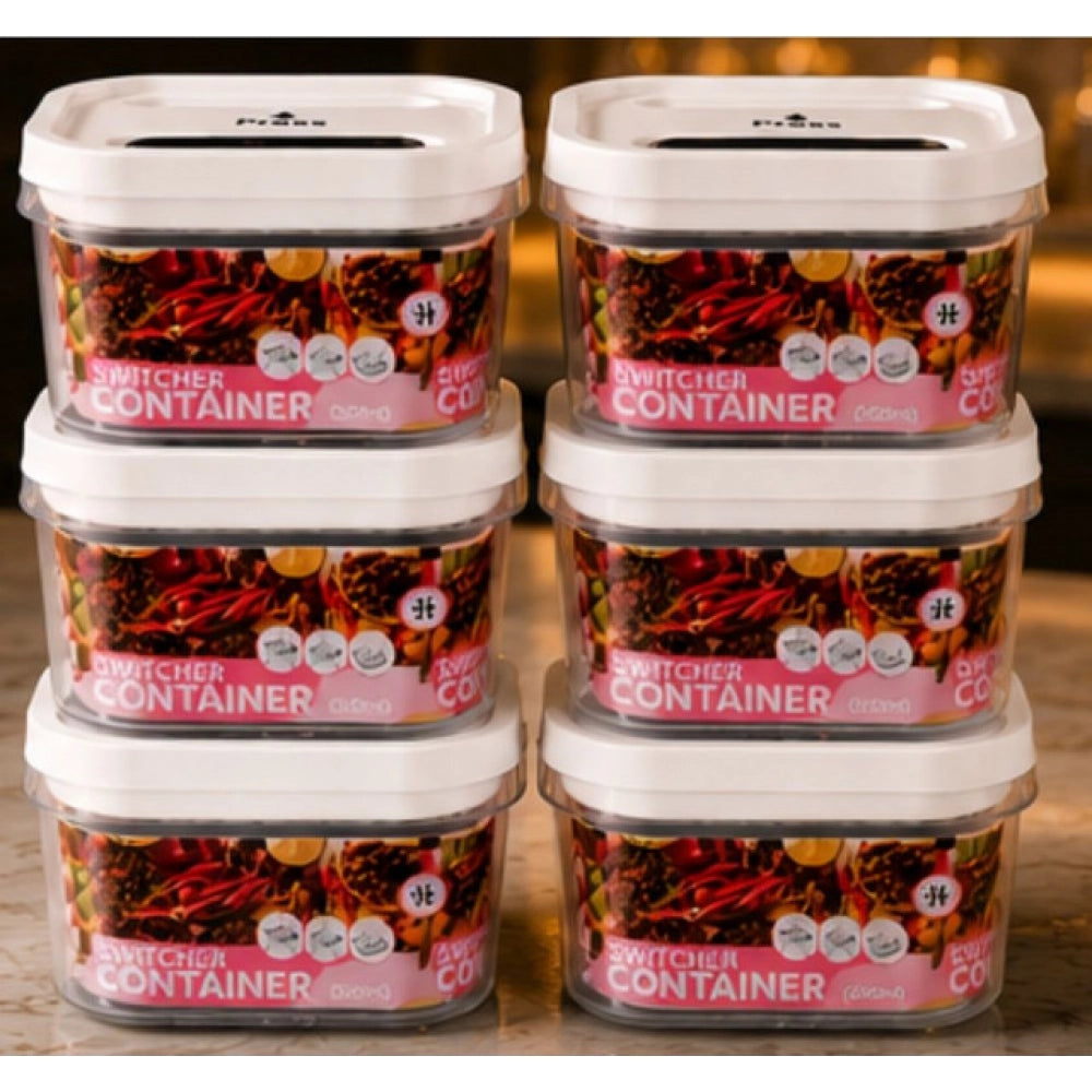 Switchers Airtight Storage Container Set 1250 mls · Pack of 6 — White