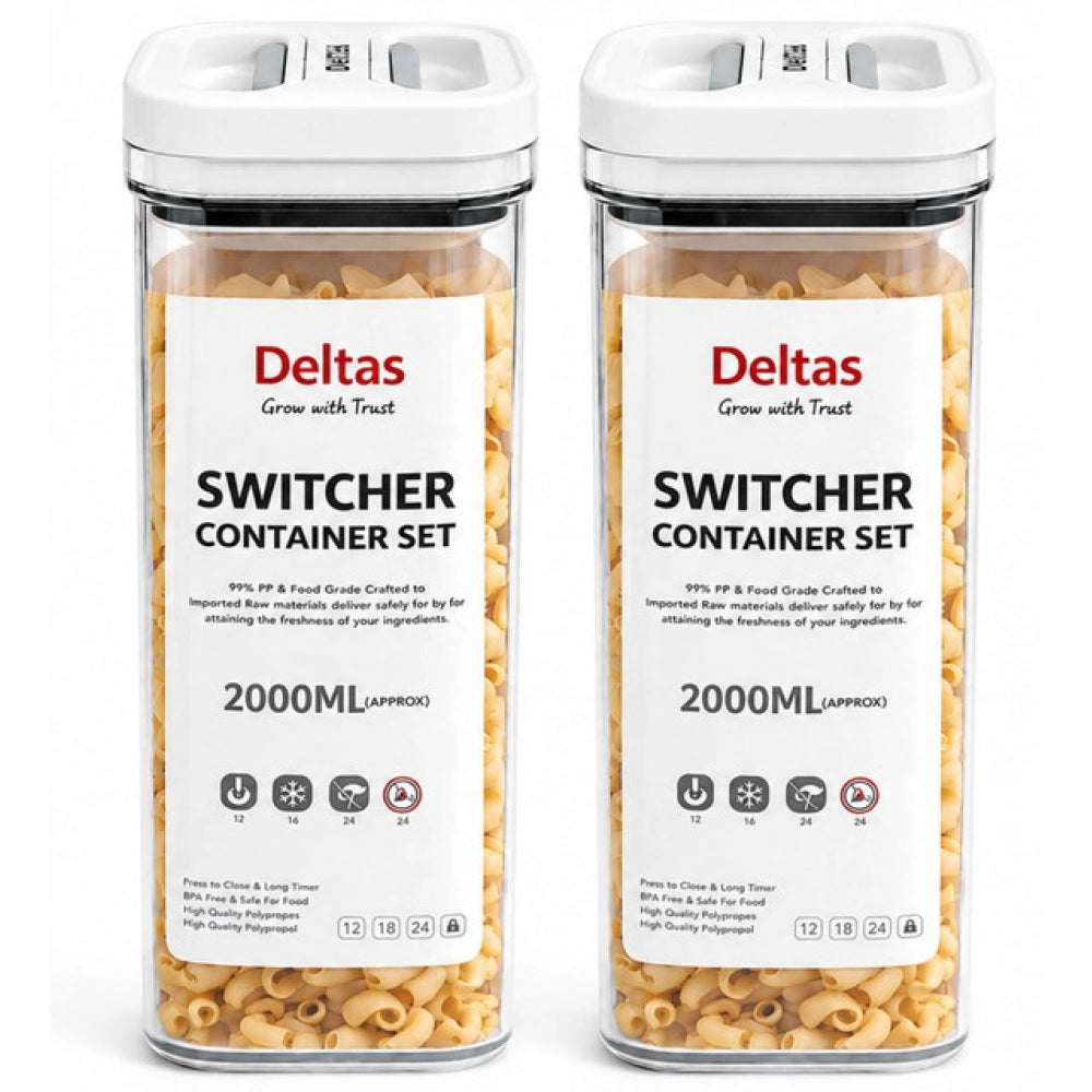 Switchers Airtight Storage Container Set 2000 mls · Pack of 2 — White