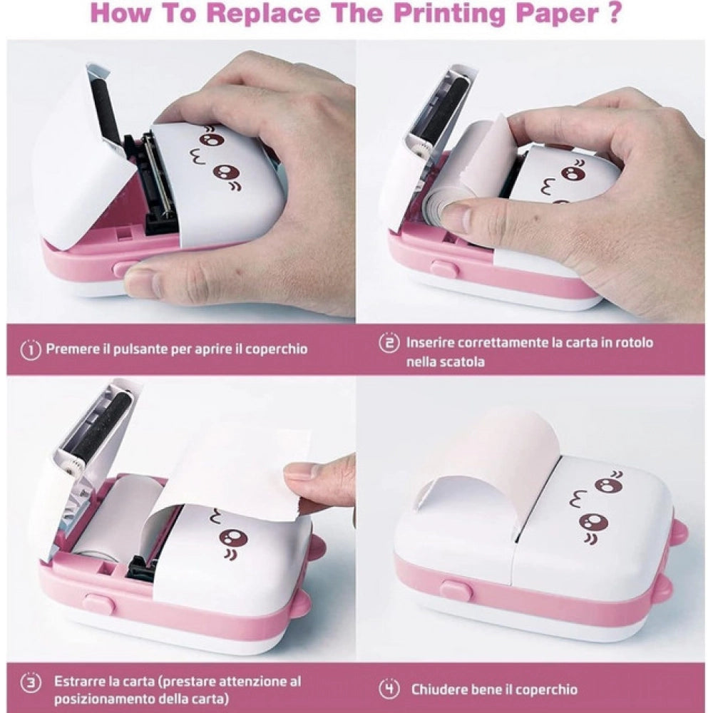 Mini Printer — Pink-White