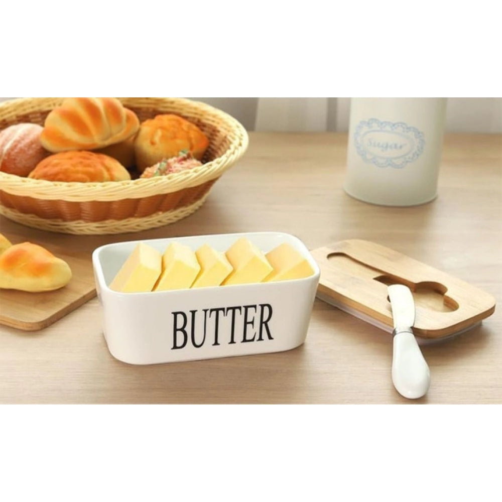 Ceramic Butter Box — White