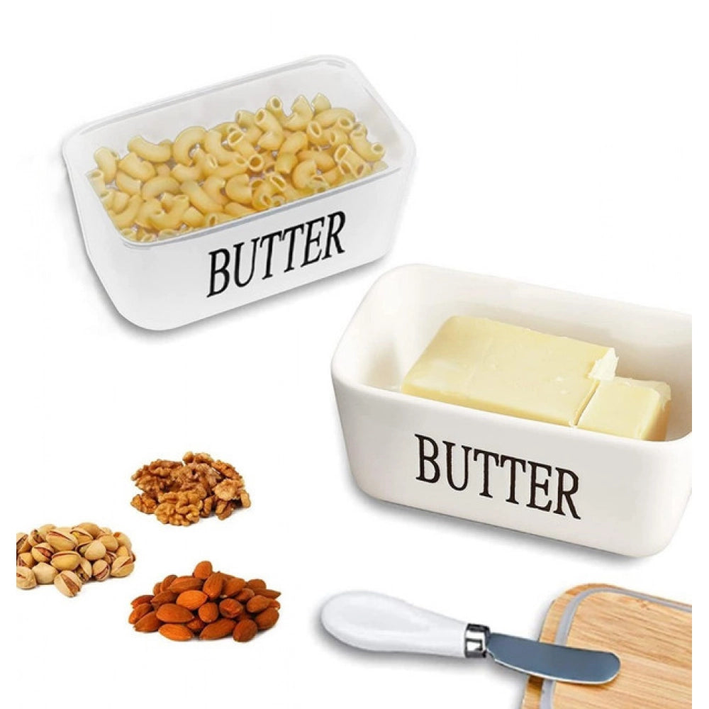 Ceramic Butter Box — White