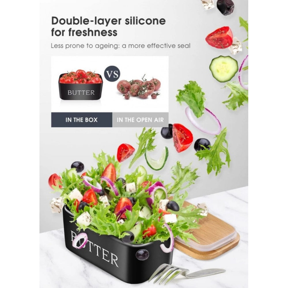 Ceramic Butter Box — Black