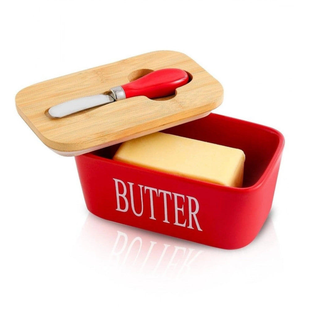 Ceramic Butter Box — Red